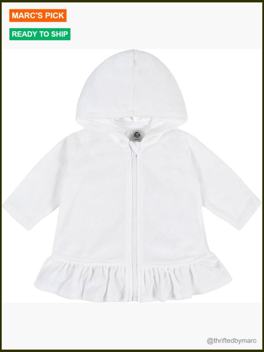 Toddler Zipper Hoodie Terry Swimsuit Cover Up